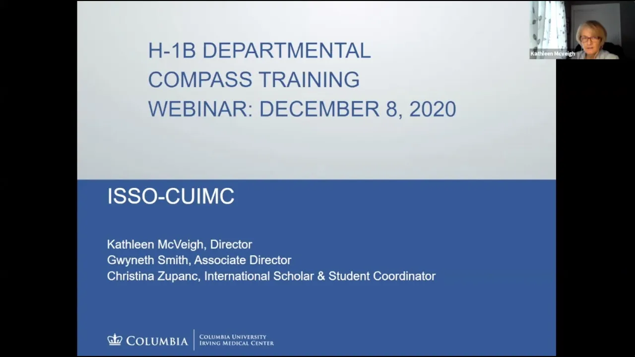 H-1B Departmental Compass Training Webinar