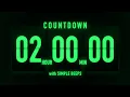 2 Hour Countdown Timer Flip Clock with Simple Beeps