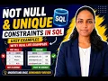 NOT NULL UNIQUE Constraints in SQL Easy Examples with Real Life Based