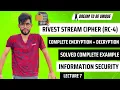 RC4 Cipher Complete Example Solved Encryption Decryption Lecture 7