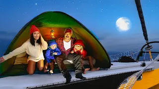 Autumn Nights Camping on Our $2.4M Trimaran (+ Crash Update!)