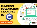 C - 54 Function Declaration In C Language Syntax And Example eLogic Classes