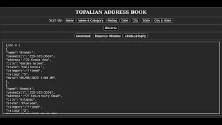 JavaScript Address Book by Christopher Topalian