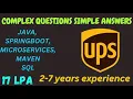 UPS Java Developer Interview 3-7 Years Experience Spring Boot Microservices SQL