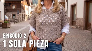 Poncho a Crochet en 1 SOLA PIEZA | Fácil para todas las tallas