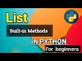 Built-in Functions of List Python Tutorial-21 Hindi With Notes