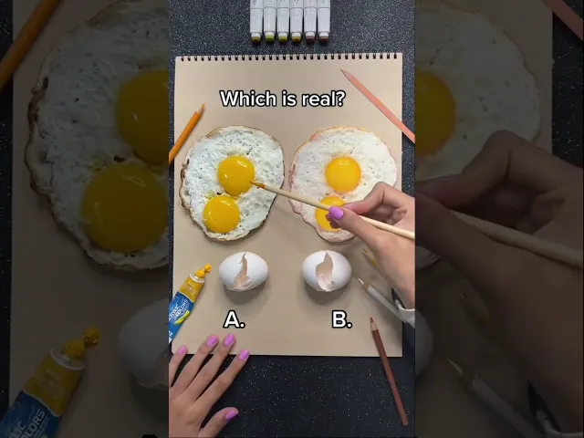 Download MP3 Which egg is the real one? 😂🍳 #shorts #art #drawing #draw #artist #creative
