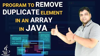 Java Program to remove duplicate element in an Array JAVA Practical Series