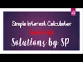 Simple Interest Calculator Tutorial In JavaScript In Hindi Solutions By SP