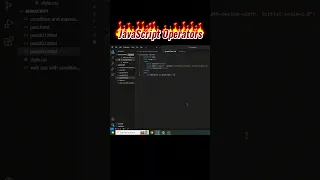 JavaScript tutorial JavaScript Operators in Vs code