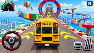 School Bus Stunt Driving Gameplay | Impossible Mega Ramp Challenge | Bus Driving - Android GamePlay 