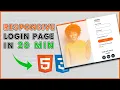 Create Responsive Login Form in HTML and CSS in Minutes