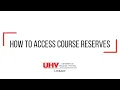 How to Access Course Reserves