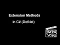Extension Methods in C DotNet