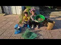 Lagu find a kind of fish hiding in the mud, and harvest soft-shell turtles to sell, highland boy life