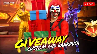 Giveaway Customs for Subscribers & Rank Push🔥😍 Garena Free Fire #freefirelive