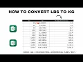 How to Convert lbs to kg in Excel Easy Accurate Method