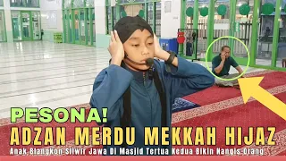 amazed the melodious call to prayer from mecca worn by a child wearing a javanese blangkon at 