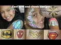How to face paint fast arm and cheek designs super hero logos and pretty designs