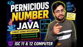 Pernicious Number Program Using Recursion in Java ISC Class 11 12 Computer Science Board Exam