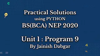 Python Practical 9 Assert Statement Validation BCA Sem 5 NEP 2020 By Jainish Dabgar