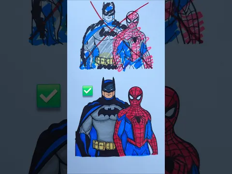 Spider man🕷 VS Batman🦇 Who is your favorite ❓️👇 #art #spiderman