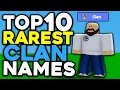 Top 10 RAREST CLAN NAMES in Roblox Bedwars