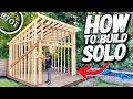 BUILDING A 12x12 LEAN TO SHED SOLO Start To Finish Part 1 of 2