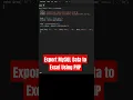 Export MySQL Data to Excel Using PHP