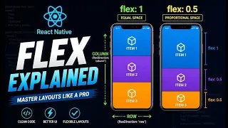 React Native Flexbox Explained flex 1 vs flex 0 5 Row Column UI Tutorial
