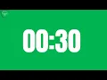 30 Seconds Countdown Timer in Green Screen Background