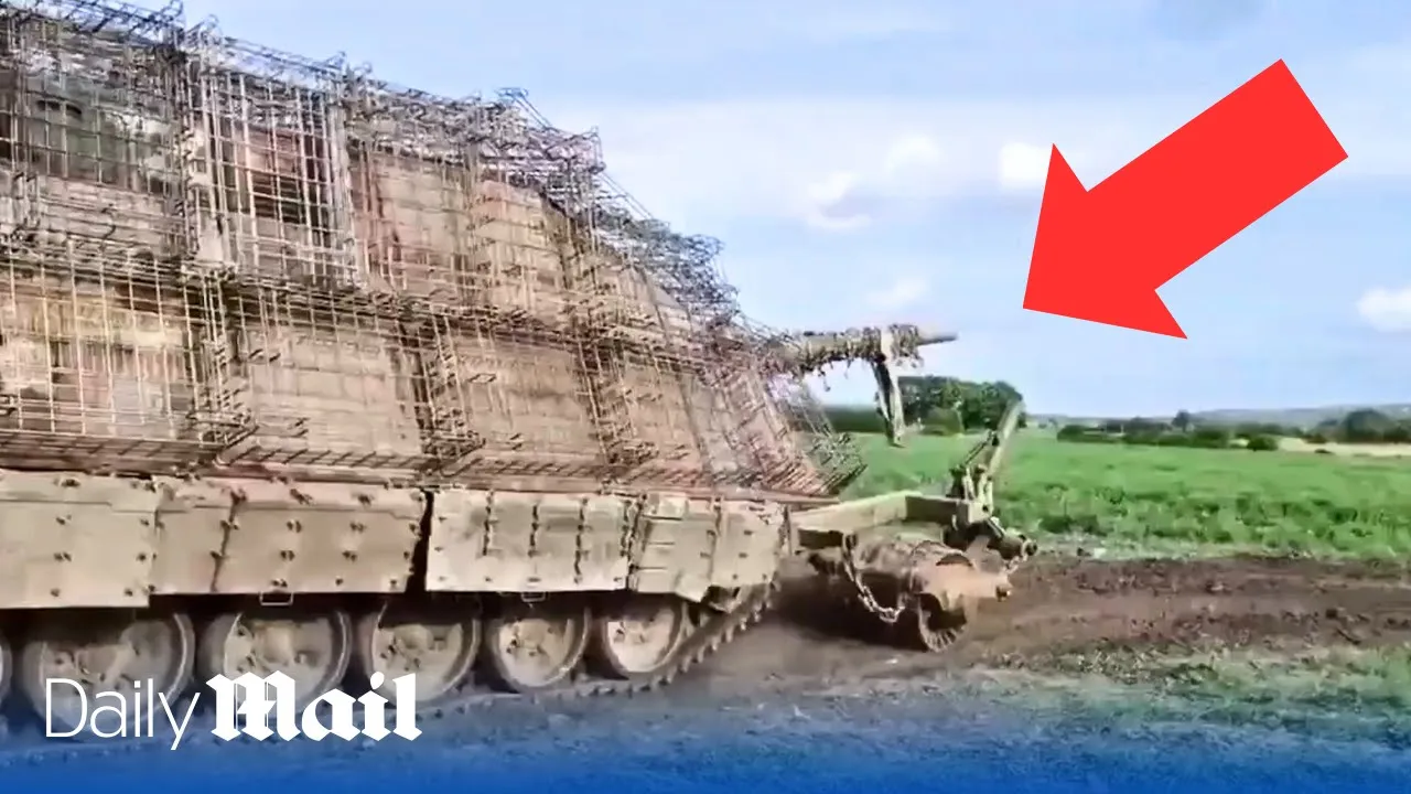 Russian troops have created a monster ‘turtle tank’ as they try to thwart Ukrainian drones