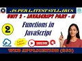 Chapter 2 JavaScript Part 2 Functions in JavaScript Built-in User Defined Function
