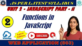 Chapter 2 JavaScript Part 2 Functions in JavaScript Built-in User Defined Function