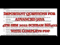 ADVANCED JAVA important questions for VTU exam 2022 scheam 4th semester BIS402