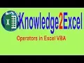 3 Operators in Excel VBA