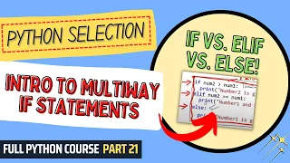 Intro to Multiway If Statement Python Course for Beginners Students Full Python Course Part 21