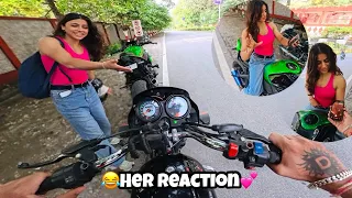 Her Reaction on My Kawasaki Zh2❤️ Loudest Kawasaki in the City #reaction #kawasaki #zh2 #loudest