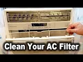 How to Clean Frigidaire Air Conditioner Filter Model FRA105BU1 10 000 BTU