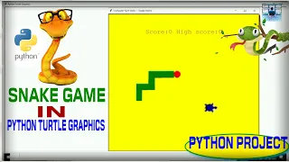How make Snake Game in Python Turtle Graphics Snake Game project in python turtle with source code