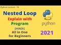 Nested loop in Python Detailed Explanation with Program in Hindi Lecture-15 Coding with Pritam