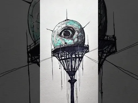 Drawing stickman to Watchtowers #doctornowhere #analoghorror #drawing #howtodraw #creepy