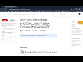 Intro to Generating and Executing Python Code with Gemini 2 0 quick - lab