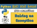 Python Sinhala By ChamiViews Part 50 - Raising an Exception