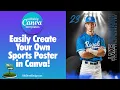 Canva Tutorial Editing Under The Lights Baseball Poster from 11th Street Design