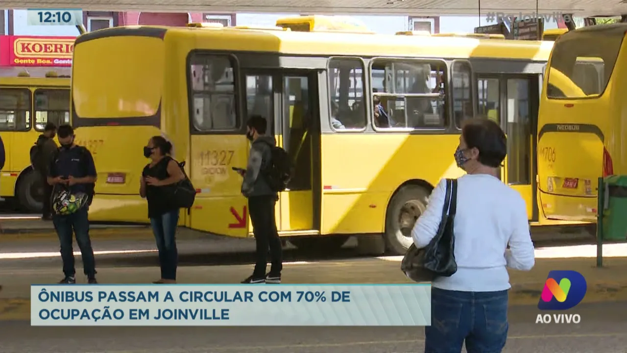 Ônibus passam a circular com 70% de ocupação em Joinville