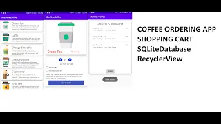 Coffee Order App Shopping Cart RecyclerView SQliteDatabase