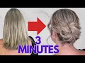 EASY messy chignon bun hairstyle for medium length hair