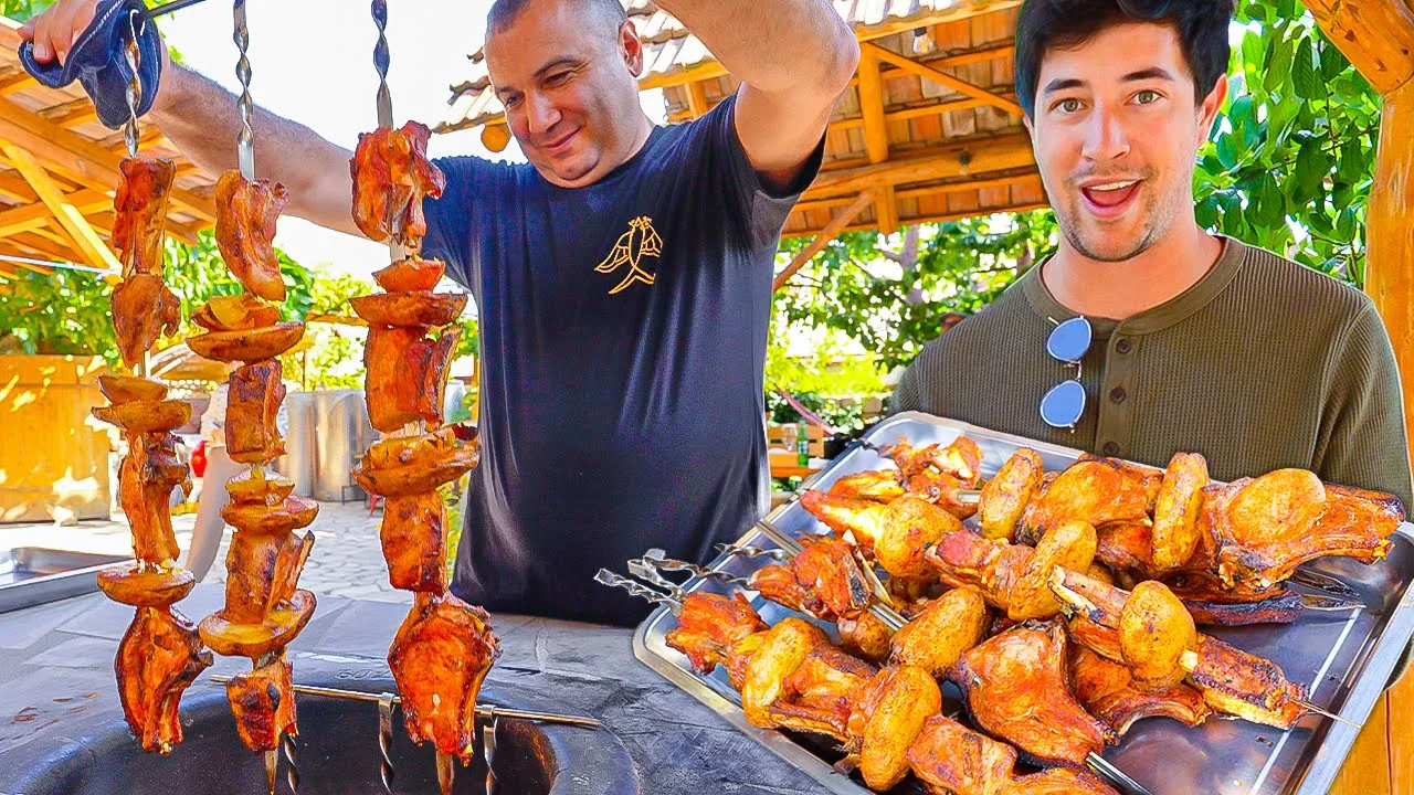 Armenian BBQ Heaven  Unique STREET FOOD Khorovats & Trout Barbecue in Armenia!!