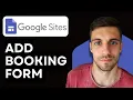 How to Add Booking Form in Google Sites 2026 Step by Step